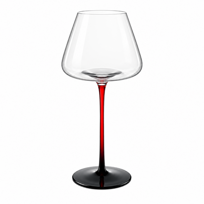 🍷 Wine Glass | Crystal-Style | Dinner Table | Gift for Hosts | Red Stem Charm