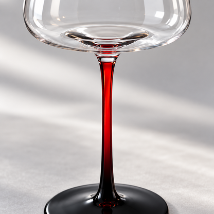 🍷 Wine Glass | Crystal-Style | Dinner Table | Gift for Hosts | Red Stem Charm