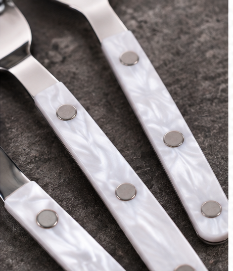 🍴 Flatware Set | Stainless Steel | Daily Dining | Gift for Homes | Pearl Handles
