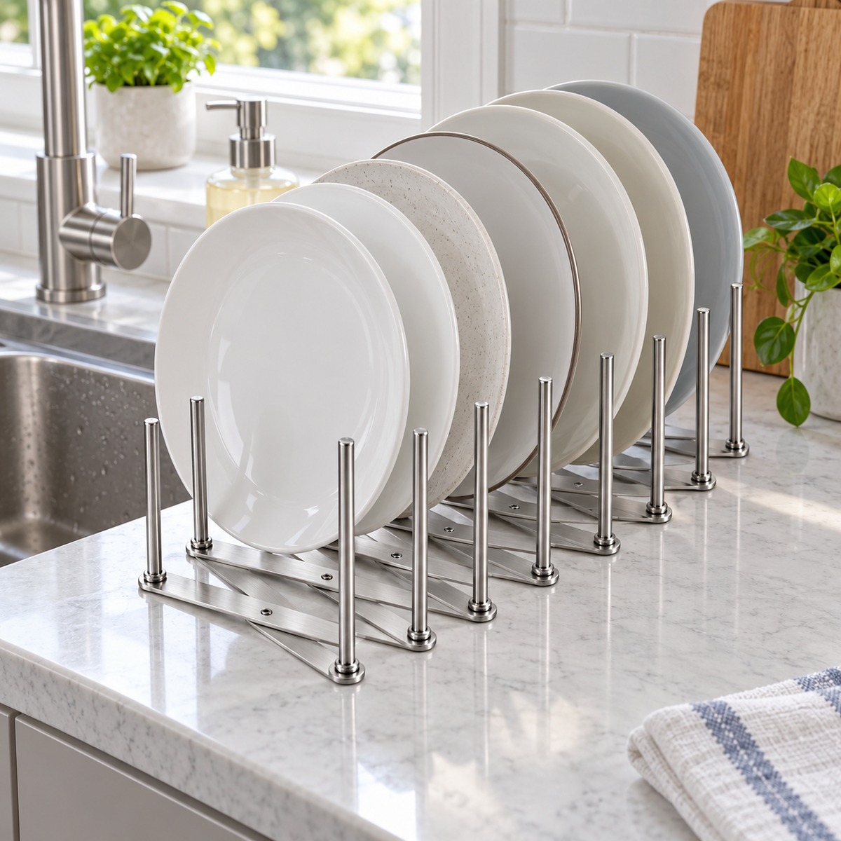 🍽️ Dish Rack | Stainless Steel | Kitchen Drying | Gift for Homes | Expandable Design