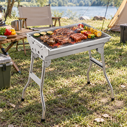 🔥 BBQ Grill | Stainless Steel | Outdoor Cooking | Gift for Grillers | Foldable Design