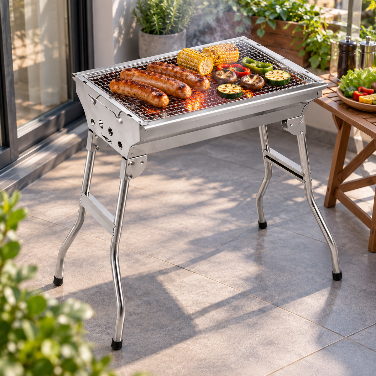 🔥 BBQ Grill | Stainless Steel | Outdoor Cooking | Gift for Grillers | Foldable Design