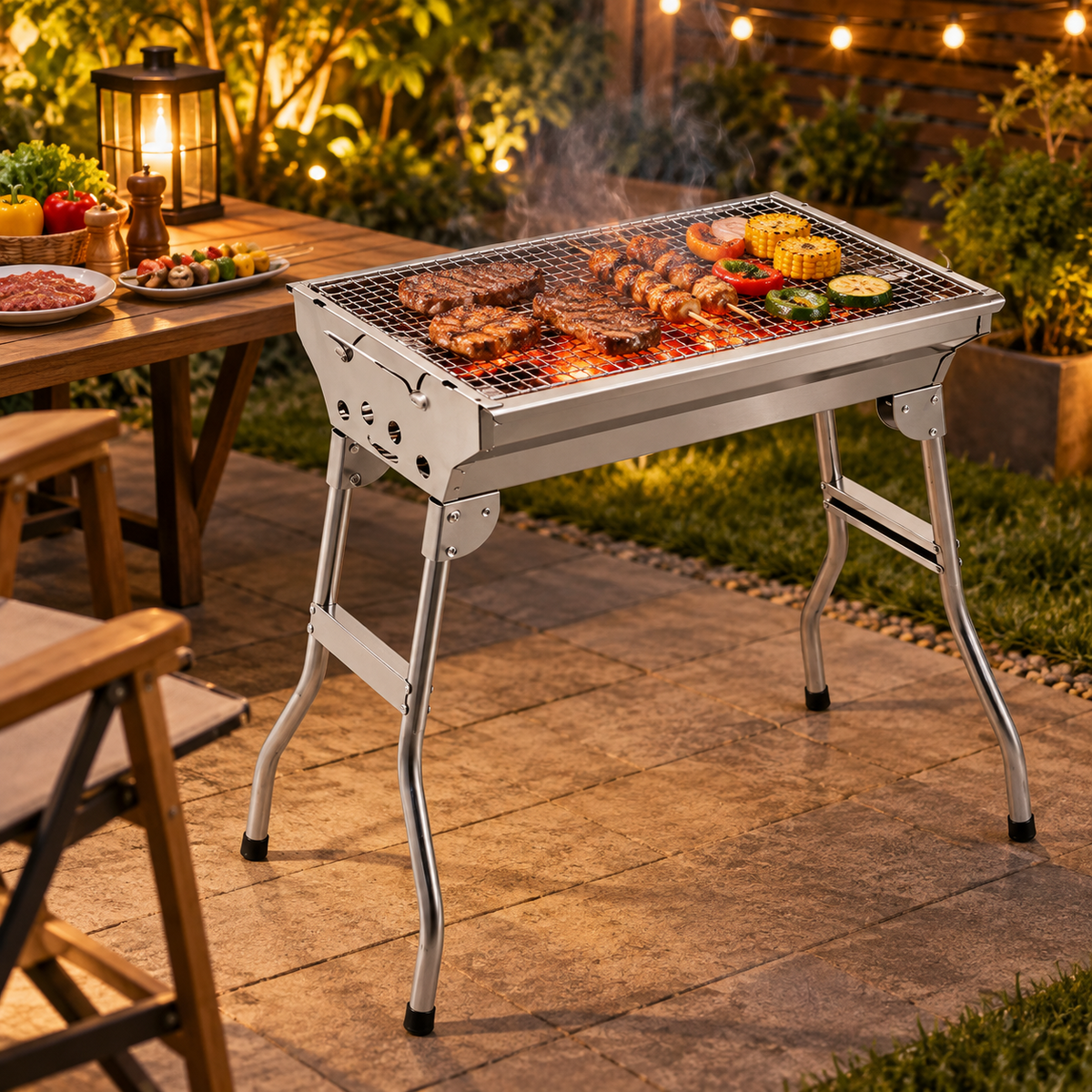 🔥 BBQ Grill | Stainless Steel | Outdoor Cooking | Gift for Grillers | Foldable Design