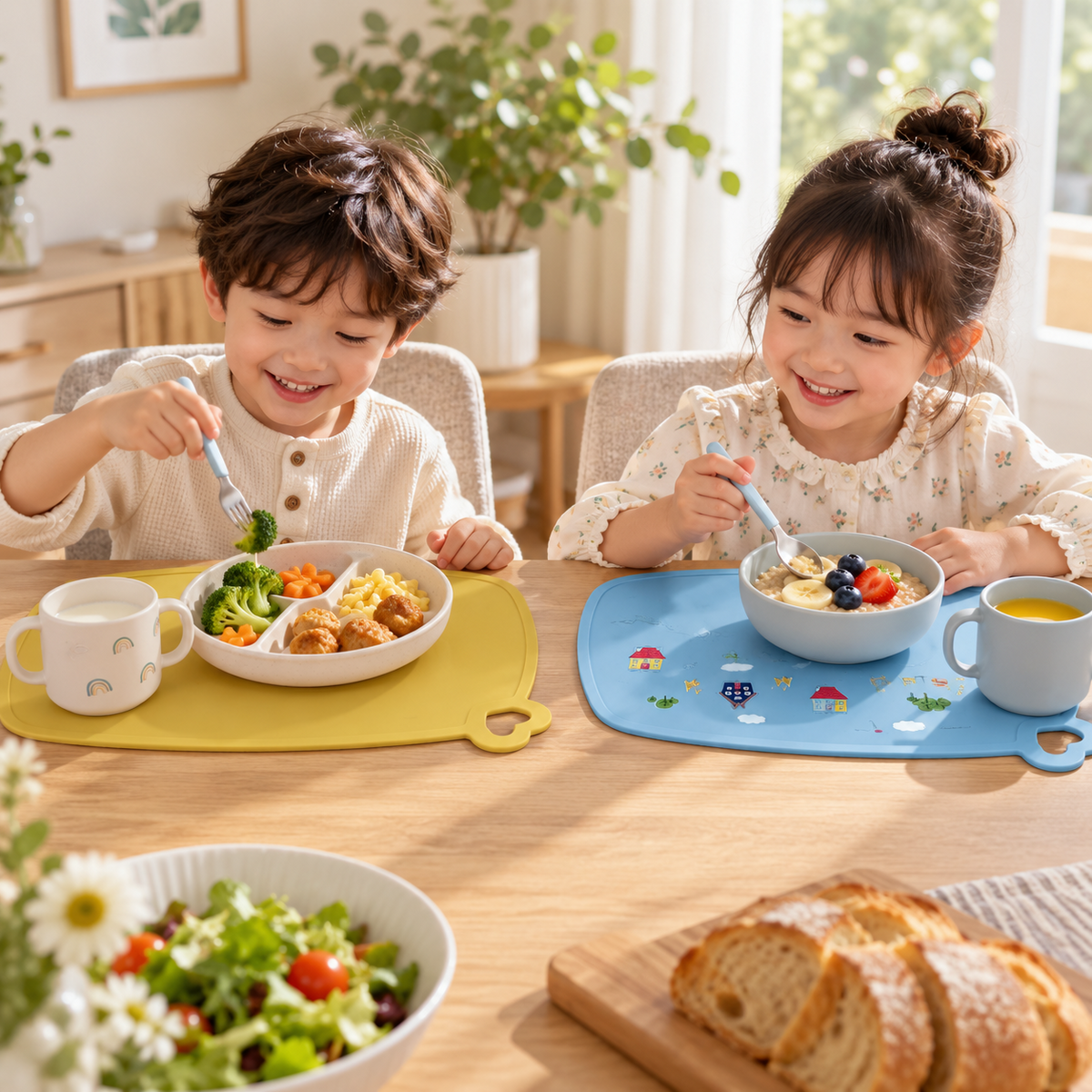 🌈 Placemats | Silicone | Family Dining | Gift for Parents | Playful Cartoon Designs