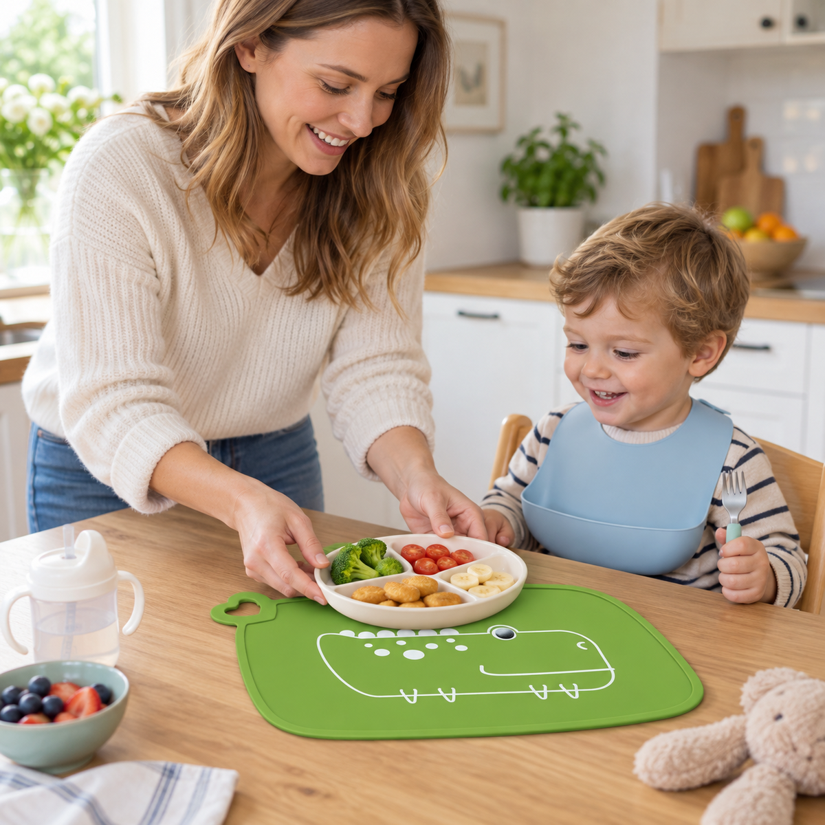 🌈 Placemats | Silicone | Family Dining | Gift for Parents | Playful Cartoon Designs